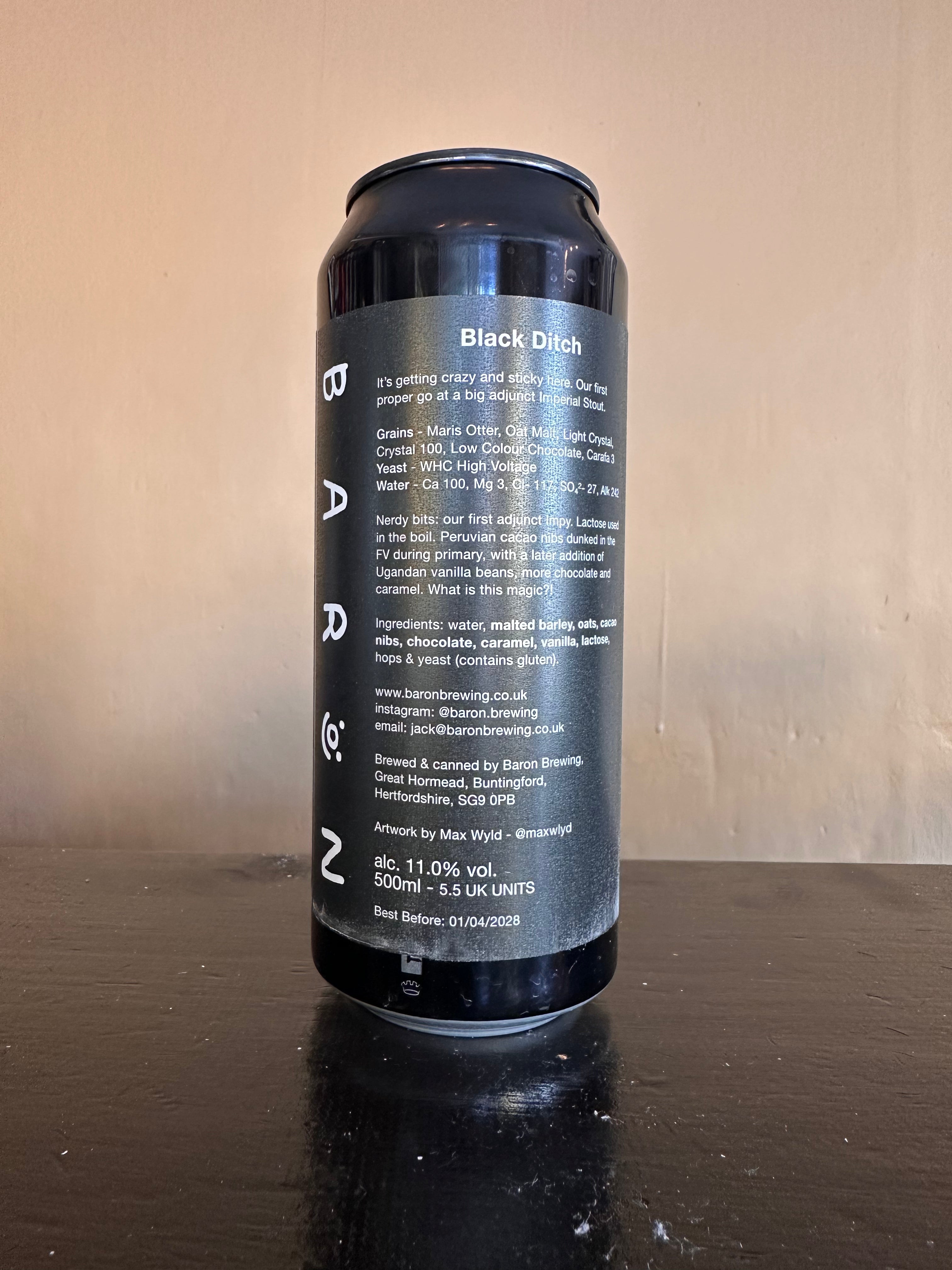 Baron Black Ditch Imperial Stout with Caramel, Chocolate and Vanilla 11%