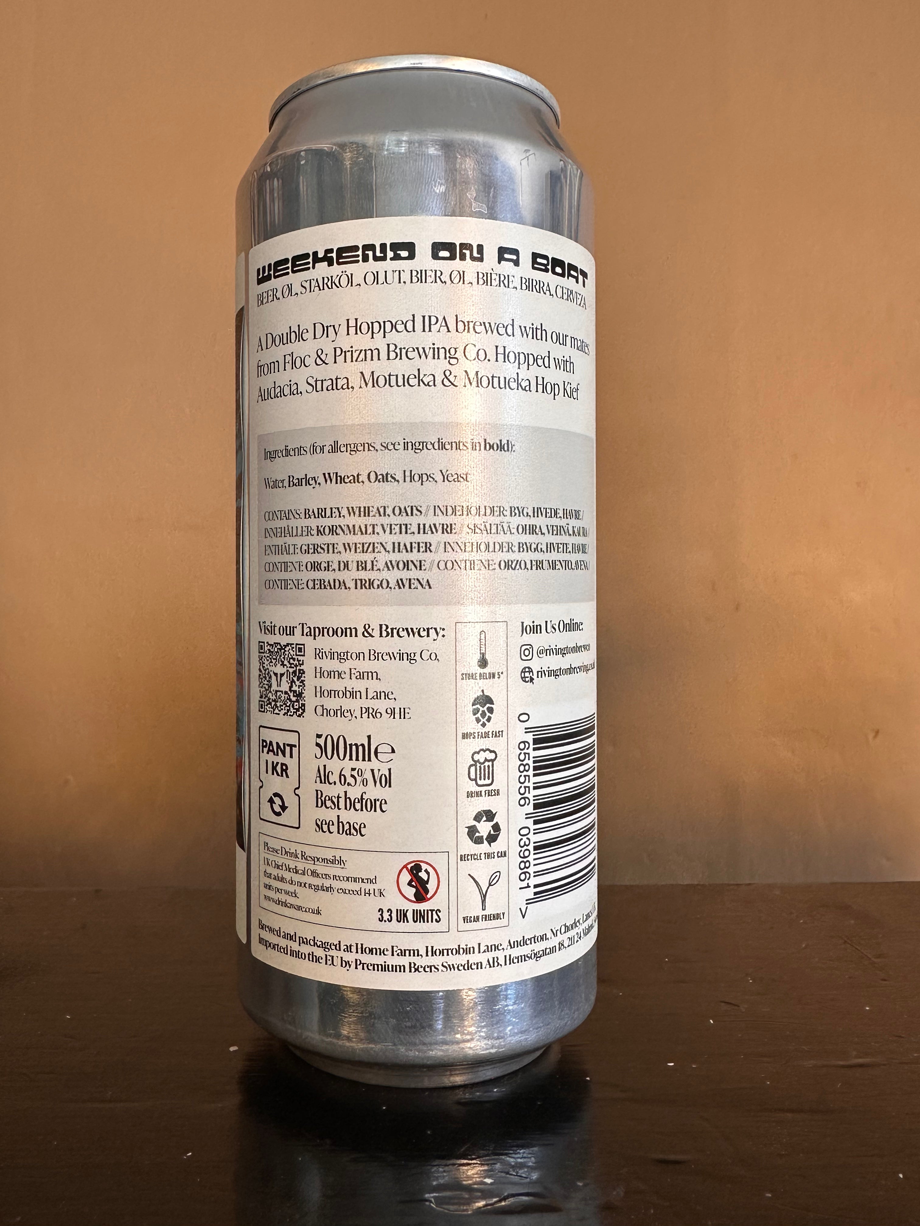 Rivington x Floc x Prizm Weekend on a Boat DDH IPA 6.5%