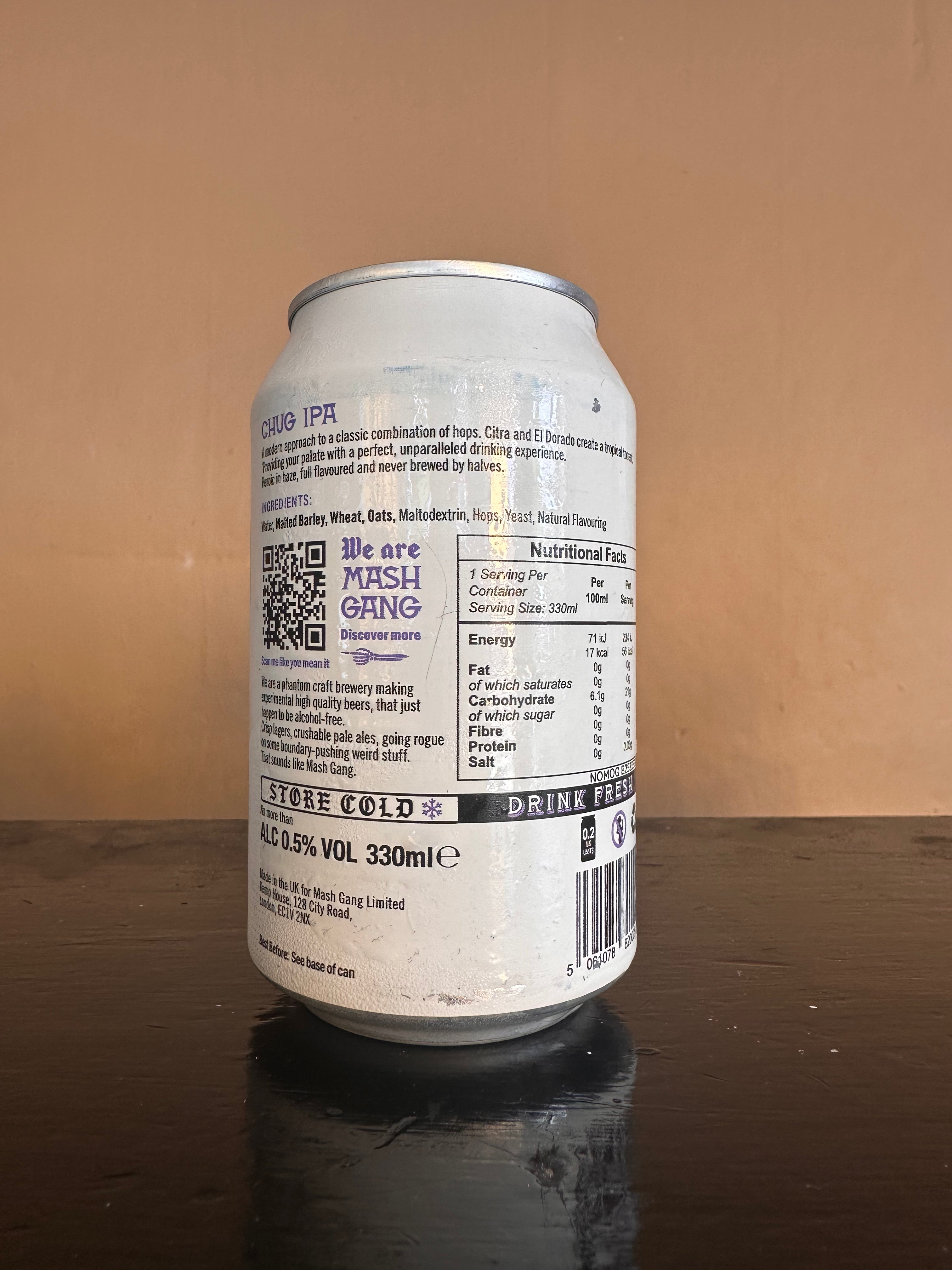 Mash Gang Chug Alcohol Free Pale 330ml 0.5%
