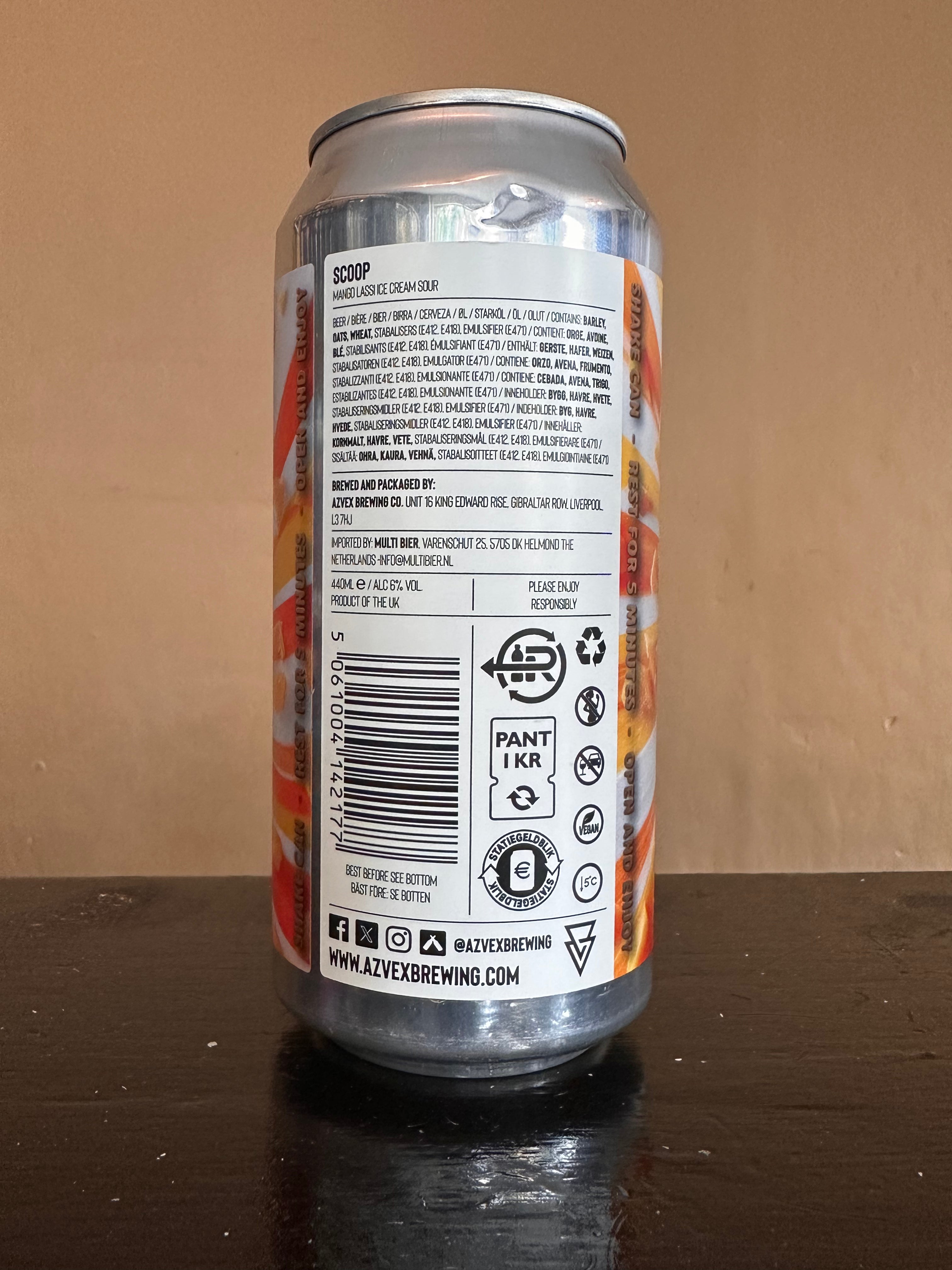 Azvex Scoop Mango Lassi Ice Cream Sour 6%