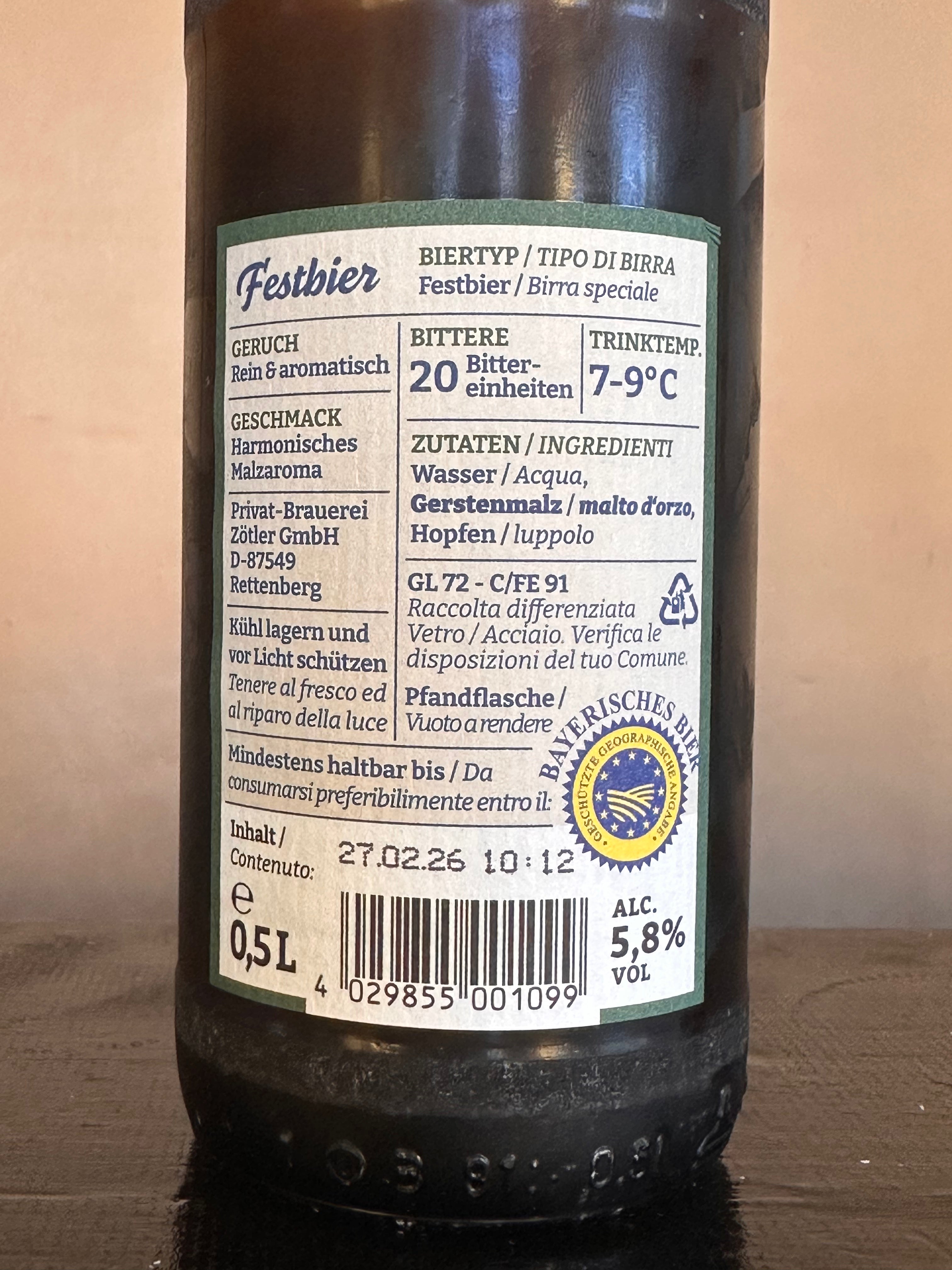 Zotler Festbier Lager 5.8%