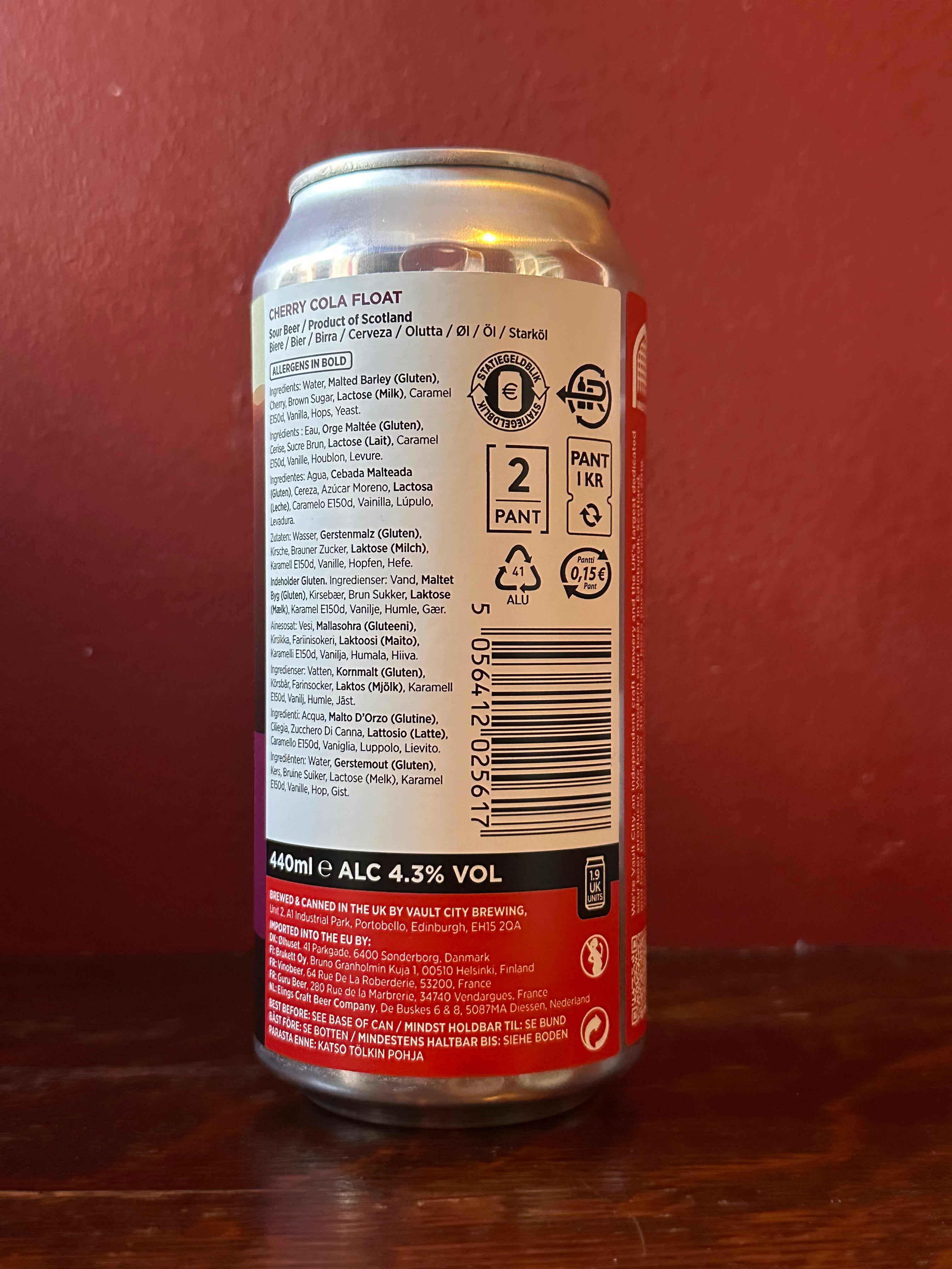 Vault City Cherry Cola Float Session Sour 4.3%