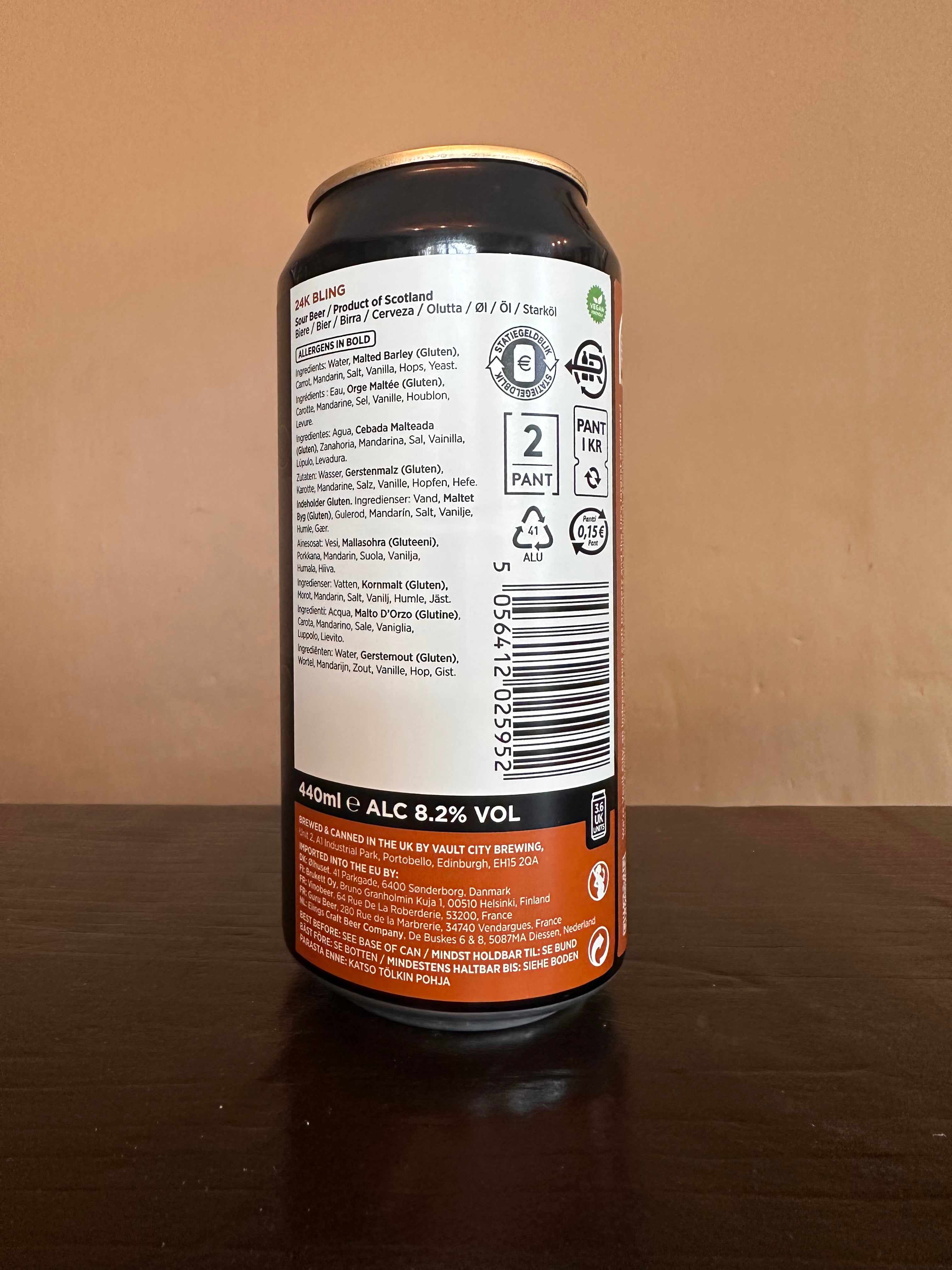 Vault City 24k Bling Imperial Mandarin and Carrot Gose 8.2%