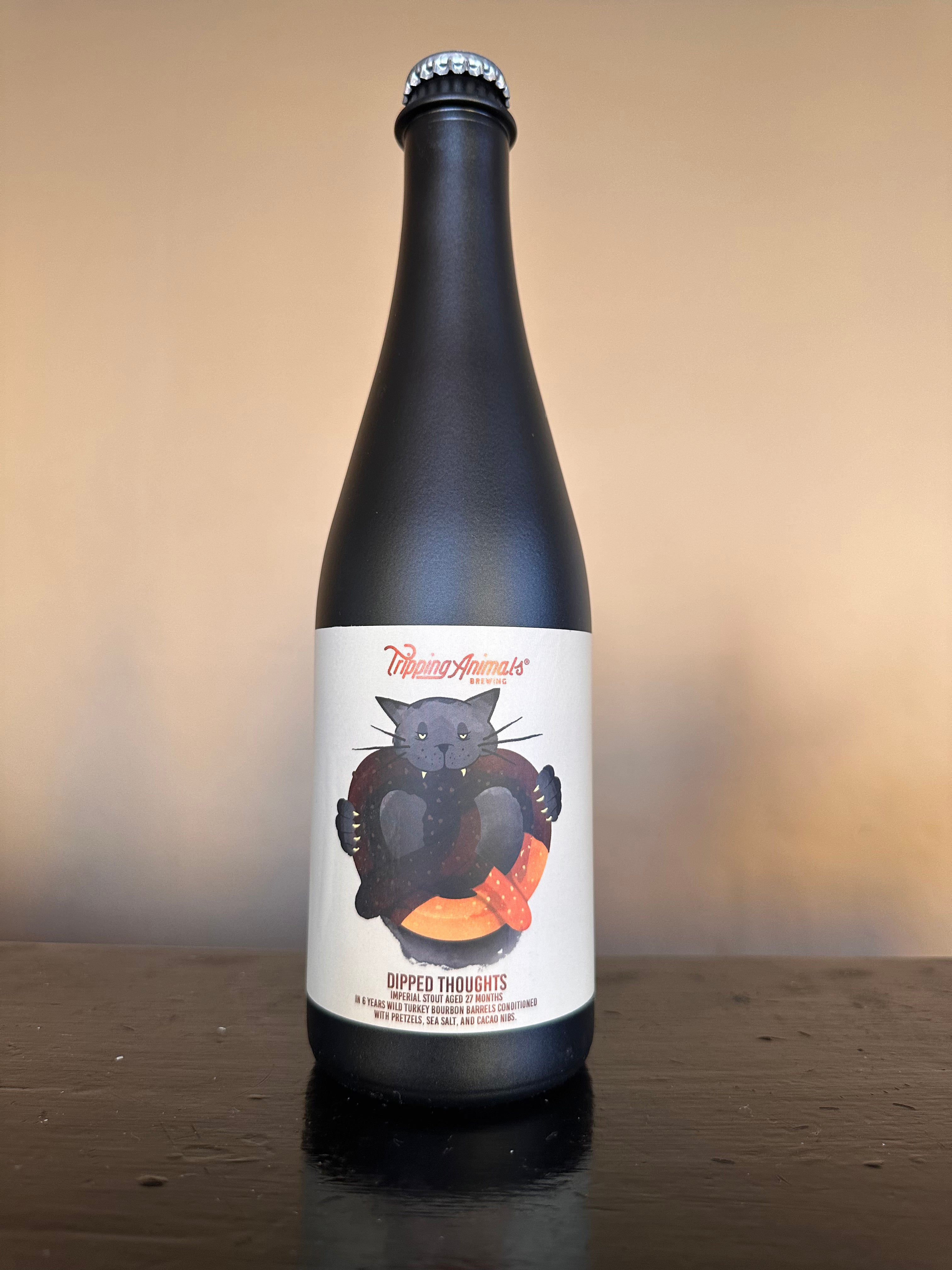 Tripping Animals Dipped Thoughts Barrel Aged Imperial Stout with Pretzels, Sea Salt and Cacao Nibs 13%