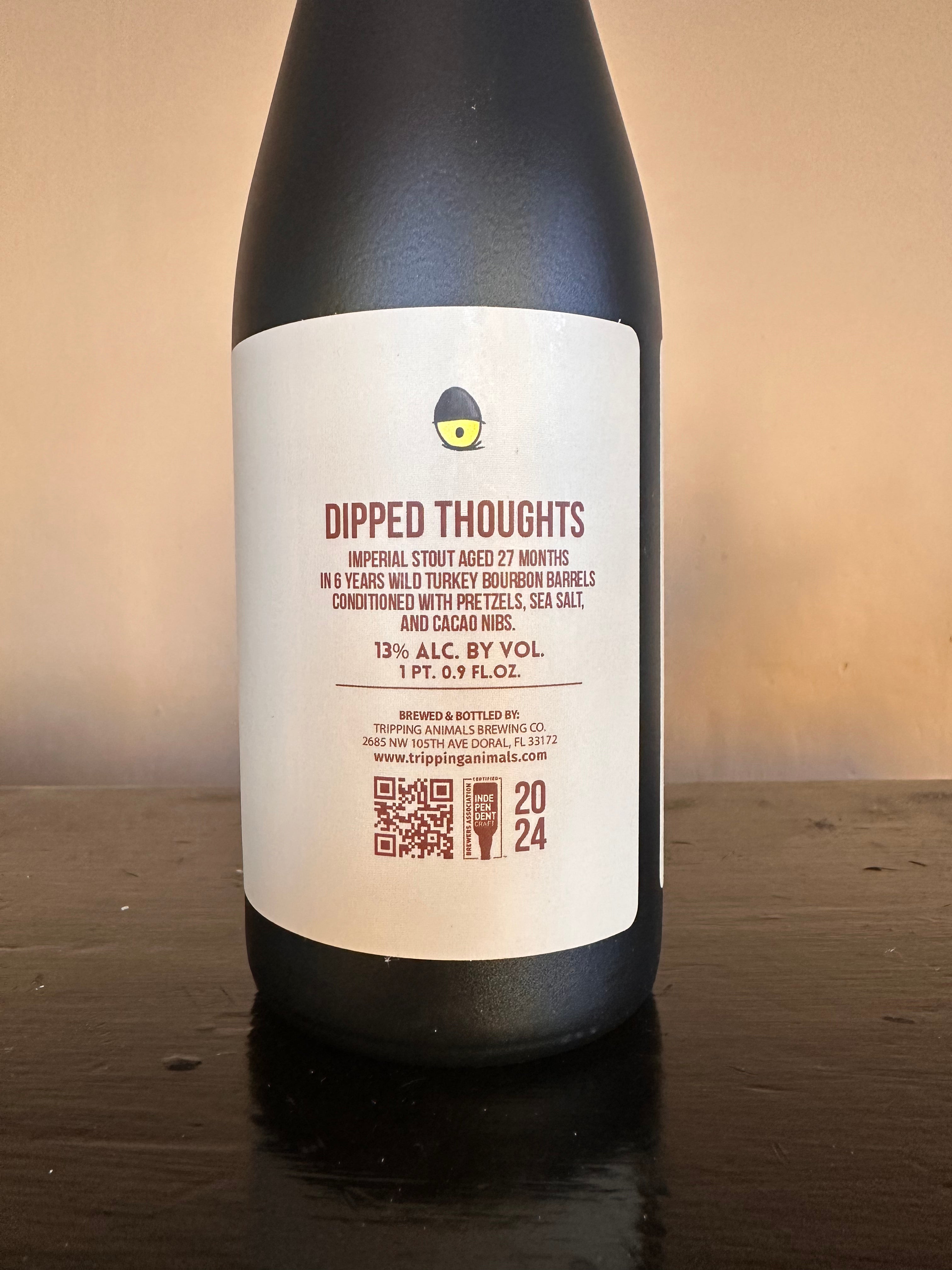 Tripping Animals Dipped Thoughts Barrel Aged Imperial Stout with Pretzels, Sea Salt and Cacao Nibs 13%