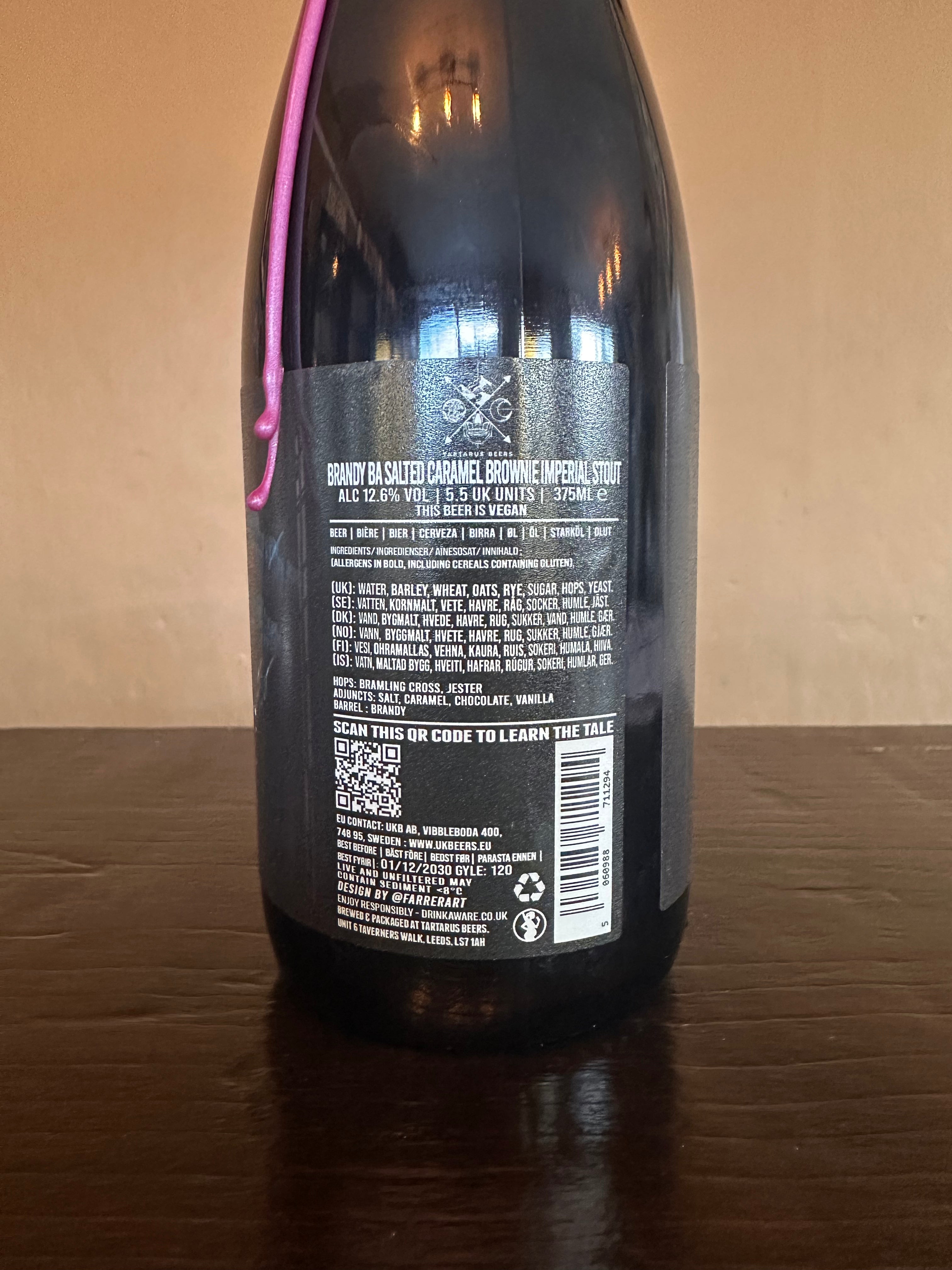 Tartarus Brandy Barrel Aged Python Salted Caramel Brownie Imperial Stout 12.6%