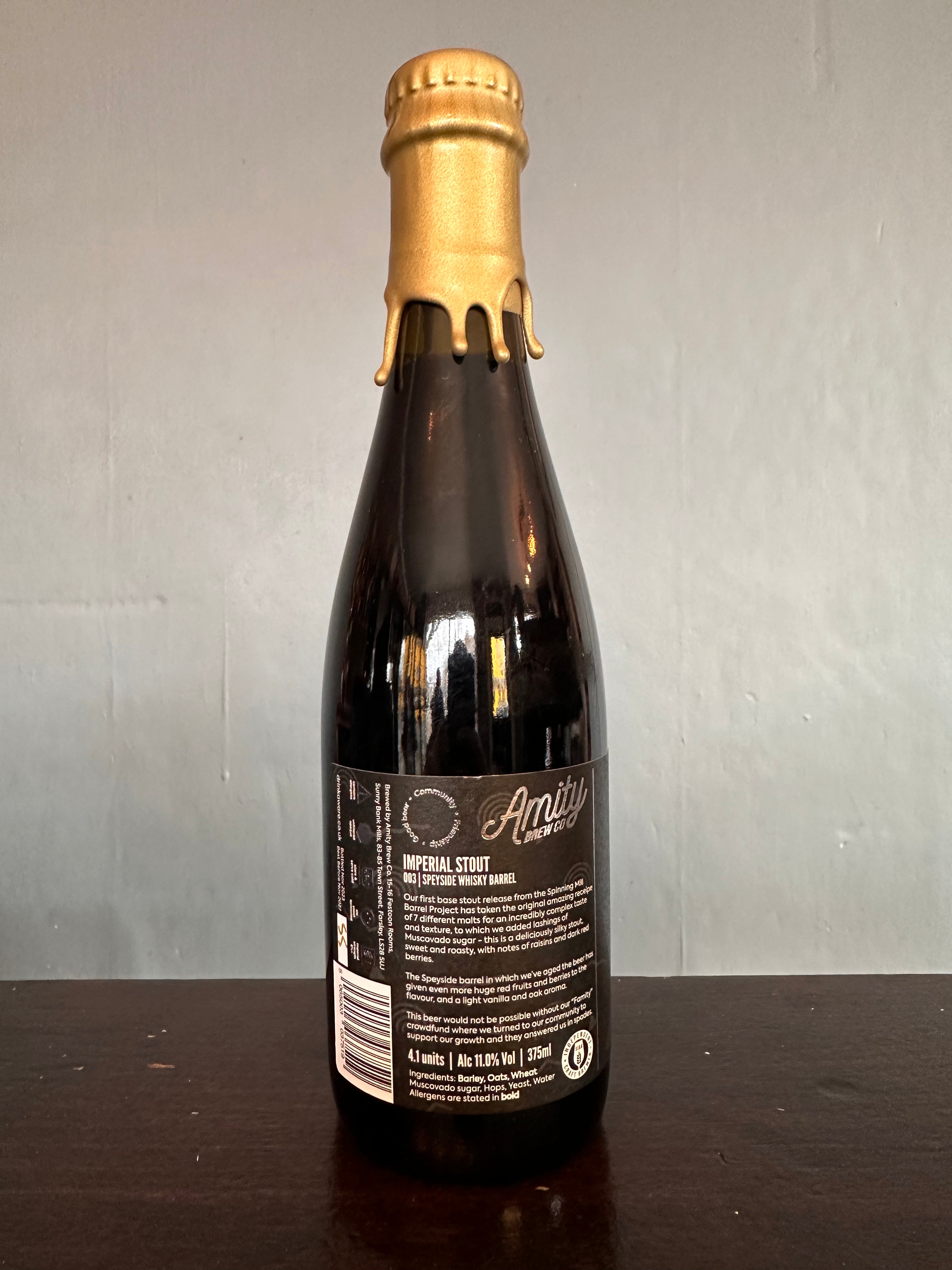 Amity Spinning Mill Barrel Project 003 - Speyside Whisky Barrel Aged Imperial Stout 11%