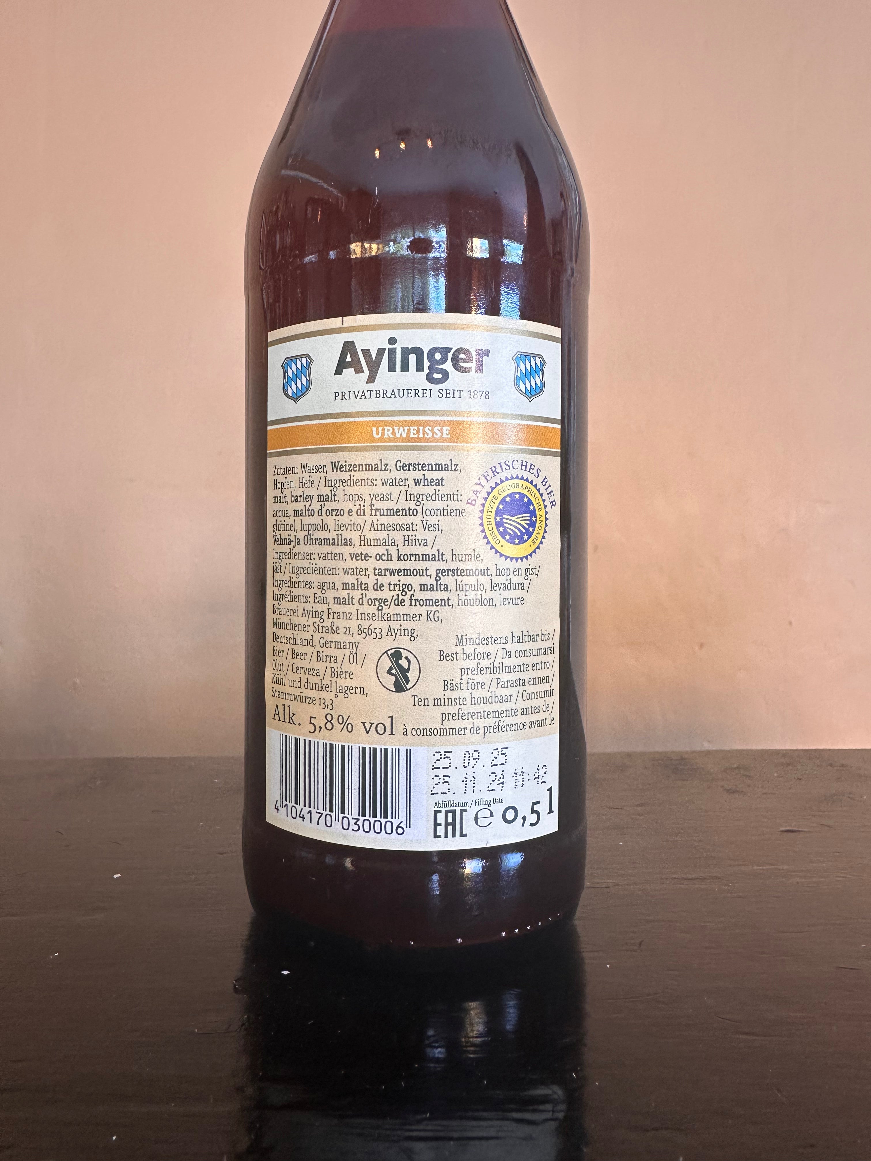 Ayinger Urweisse Wheat Beer 5.8%