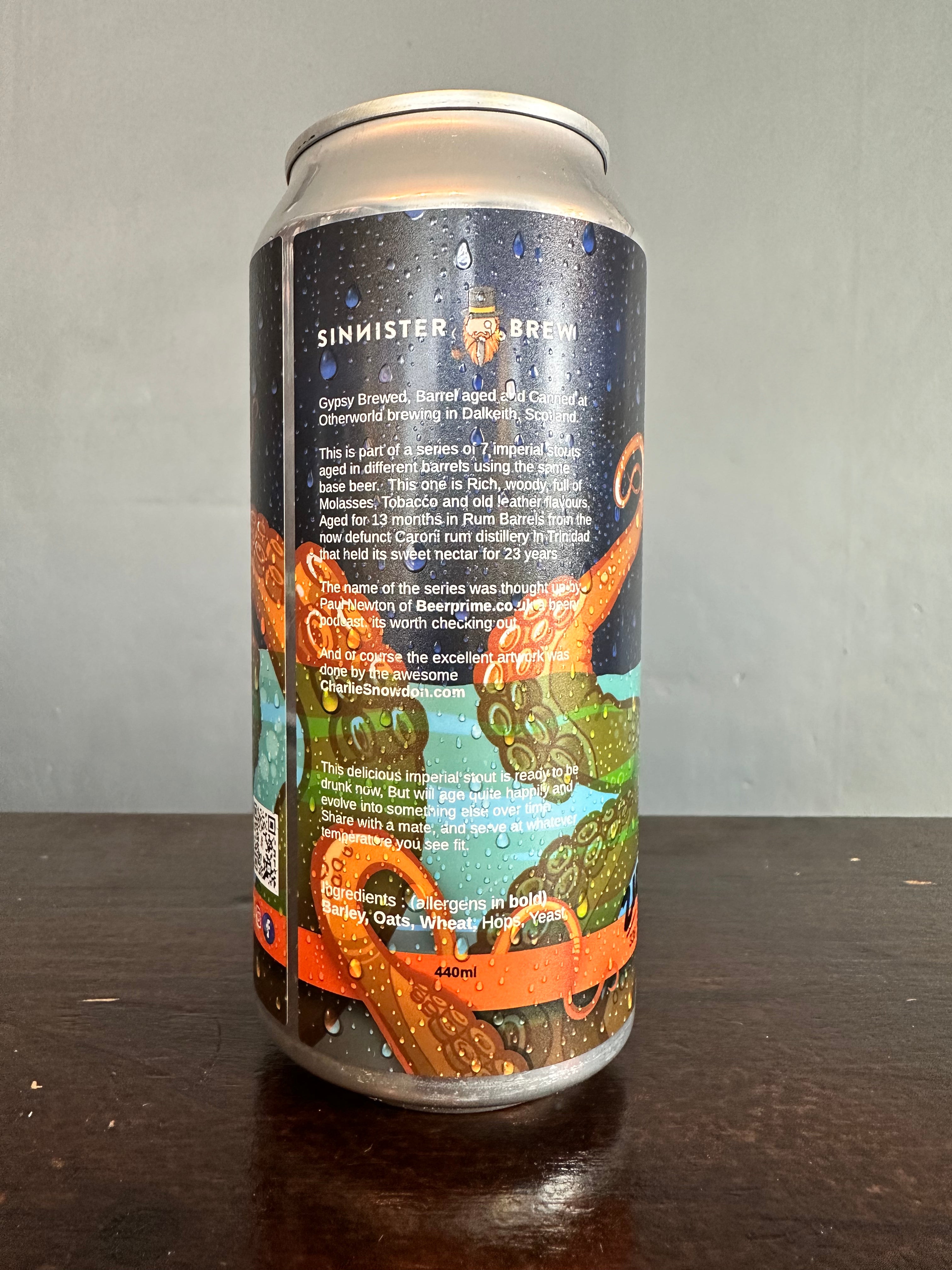 Sinnister Brew Seven Seas Caribbean Sea Imperial Stout Caroni Rum Barrel Aged 11.2%